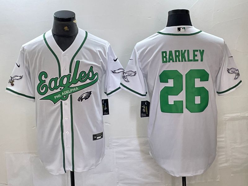 Men Philadelphia Eagles #26 Barkley White 2024 Nike Co branded NFL Jersey style 11